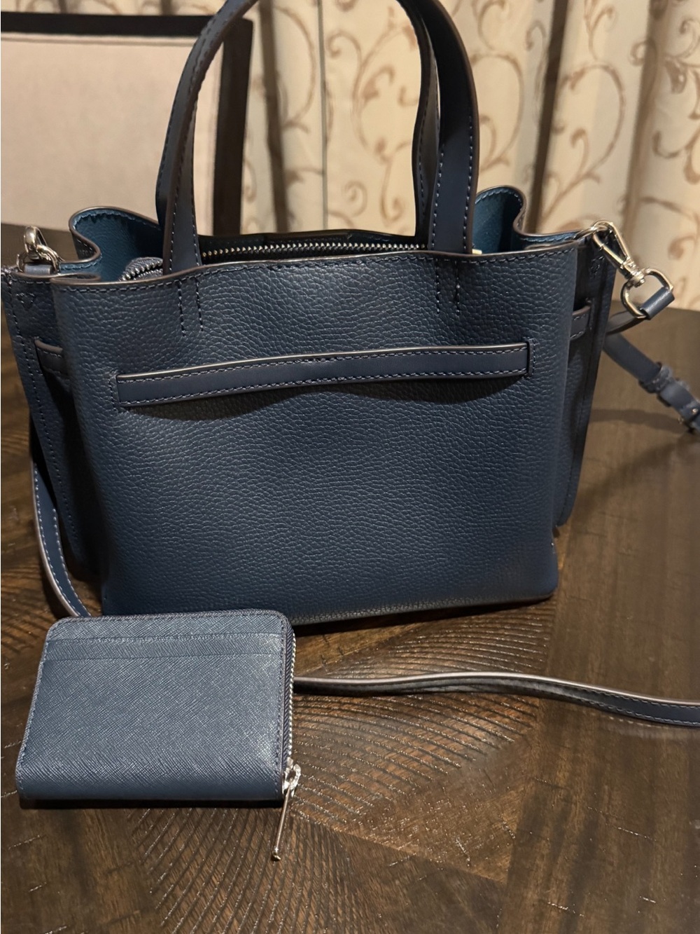 Michael Kors Navy Leather Small Satchel with Card Case - Picture 2 of 4
